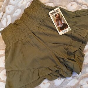 Rewash High Waist Olive Shorts